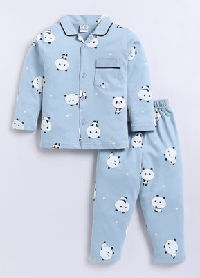 GEMINI LABEL Girls Printed Blue Night Suit Set