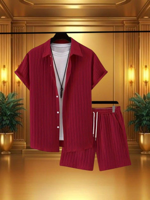 7starenterprise7 Men Self Design Multicolor Night Suit Set