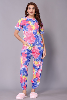 HouseOfCommon Women Printed Multicolor Night Suit Set