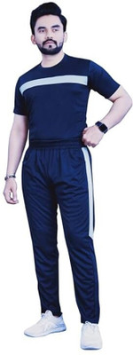 BALUDACLOTHS Men Self Design Blue Top & Pyjama Set
