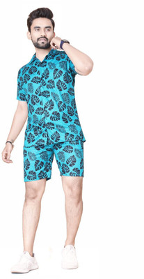 RM CREATION Men Printed Blue Night Suit Set