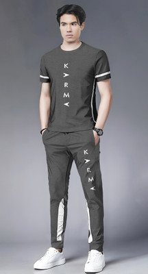 TRIPR Men Printed Grey Night Suit Set