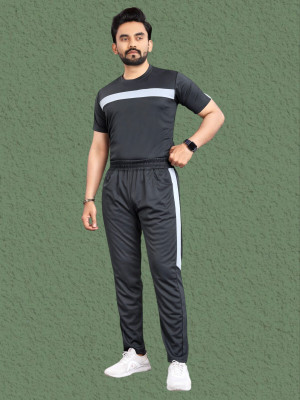 Bajrangfab Men Self Design Black Night Suit Set