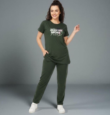 MEGHA FASHION Women Printed Green Night Suit Set