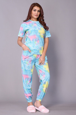 HouseOfCommon Women Ombre/Dyed Multicolor Night Suit Set