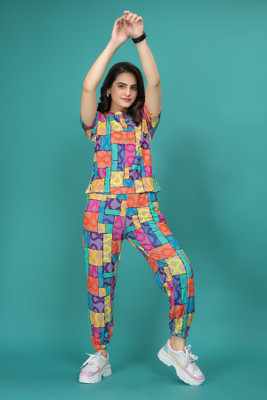 DADX Women Printed Multicolor Top & Pyjama Set