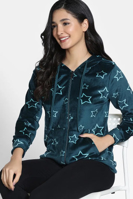 ZIVAME Women Printed Green Top & Pyjama Set