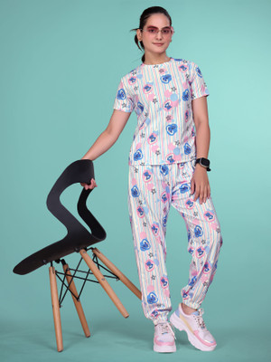 DADX Women Printed Multicolor Top & Pyjama Set
