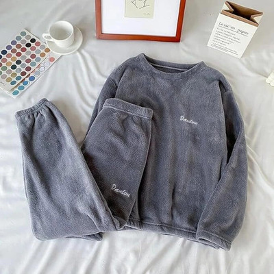 FitIn OutFit Boys Solid Grey Night Suit Set