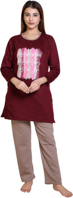 DG Divine Women Printed, Solid Multicolor Top & Pyjama Set