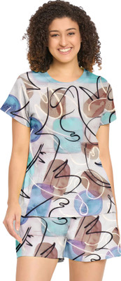 VMENTERPRISE Women Printed Multicolor Night Suit Set
