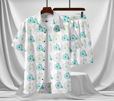 STITCHADO Men Printed Multicolor Night Suit Set