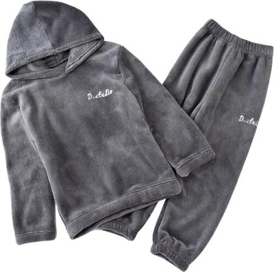 Scarlettstar Boys & Girls Solid Grey Night Suit Set