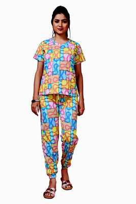Hitanshi creation Women Printed Multicolor Night Suit Set