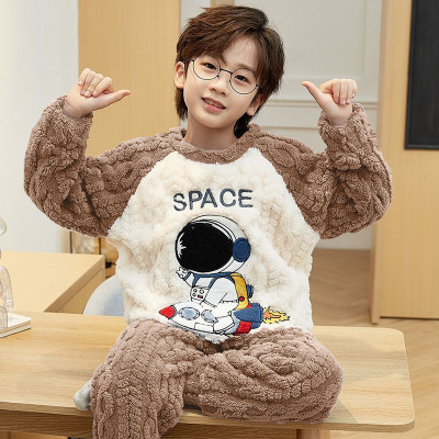 Stem Rope Kids Nightwear Boys & Girls Self Design Fleece Blend(Brown Pack of 1)