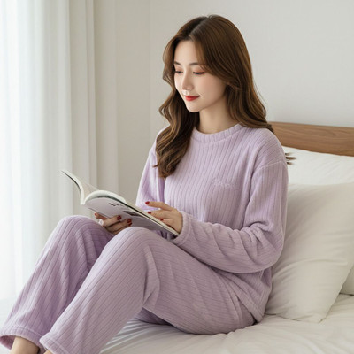 Lugo Women Self Design Purple Night Suit Set