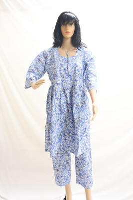 Saras Aajeevika Women Printed Blue Night Suit Set