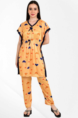 LDHSATIS Women Printed Multicolor Night Suit Set
