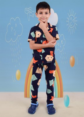 3BROS Boys Printed Multicolor Night Suit Set