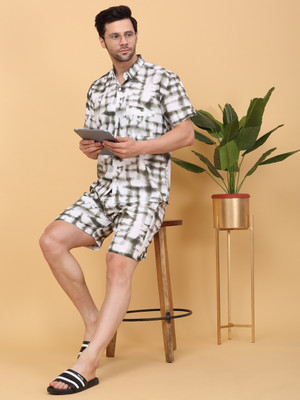 SWEET DREAMS Men Printed Multicolor Top & Shorts Set