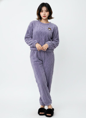 SKG Women Self Design Blue Night Suit Set