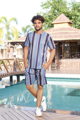 M7 By Metronaut Men Printed Multicolor Night Suit Set