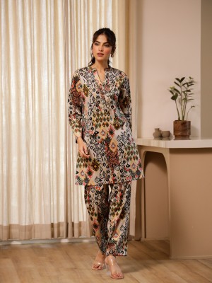 Sanskrutihomes Women Printed Multicolor Night Suit Set