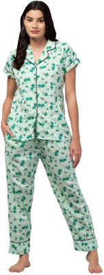 ASAD GARMENTS Women Floral Print Light Green Shirt & Pyjama set