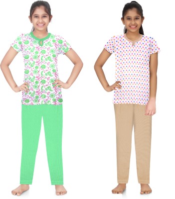 Bharathi Devi Girls Casual T-shirt Pant(COMBO)