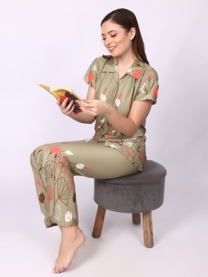 Be You Women Printed Multicolor Shirt & Pyjama set
