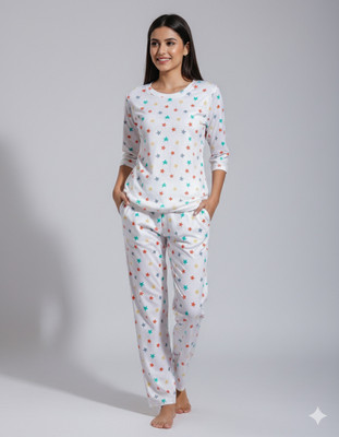 Mizan Trendz Women Conversational Multicolor Top & Pyjama Set