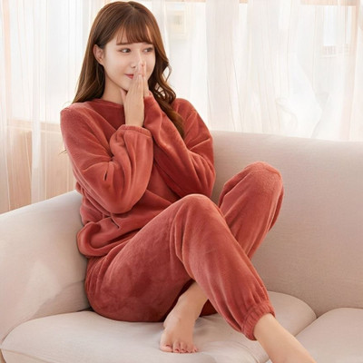PKF Women Solid Red Night Suit Set