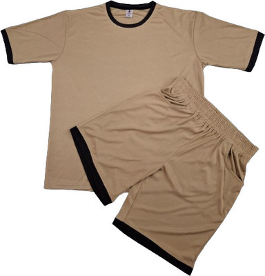 BALUDAENTEPRISE Men Solid Gold Top & Shorts Set