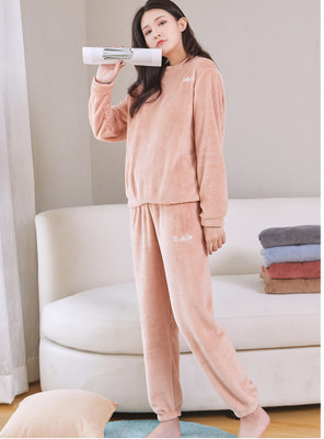 FitIn OutFit Women Solid Pink Night Suit Set