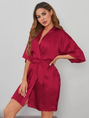 Majese Women Solid Pink Night Suit Set