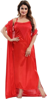 TASN Women Nighty Set(Red)