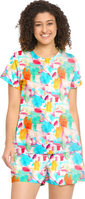 payaltextile Women Printed Multicolor Night Suit Set