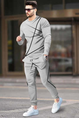 TRIPR Men Printed Grey Night Suit Set