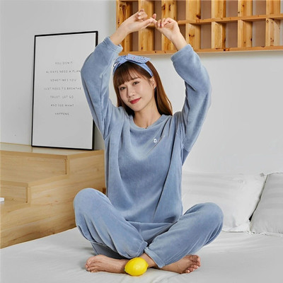 PKF Women Solid Blue Night Suit Set