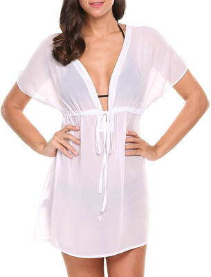 DAHR Women Solid White Night Suit Set