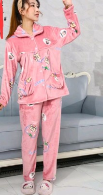 Camey Women Graphic Print Pink Night Suit Set