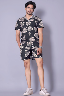 gurukrupa creation Men Self Design Multicolor Night Suit Set