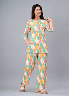 HouseOfCommon Women Printed Multicolor Night Suit Set