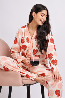 Lugo Women Printed Multicolor Night Suit Set
