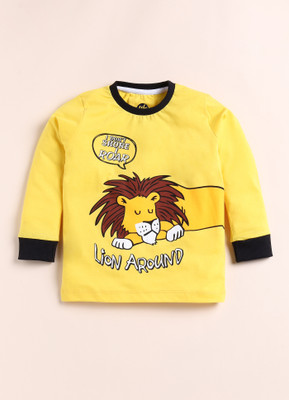 Yk Boys Printed Yellow Night Suit Set