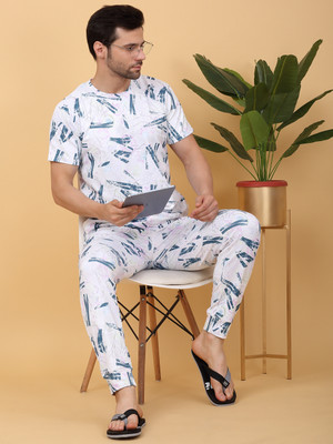 SWEET DREAMS Men Printed Multicolor Top & Pyjama Set