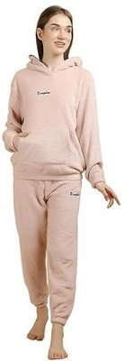 Aakarshak Women Solid Pink Night Suit Set