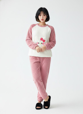 SKG Women Self Design Pink Night Suit Set