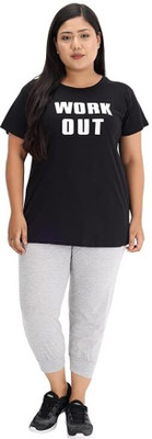 FUNDAY FASHION Women Printed Black, Grey Top & Capri Set