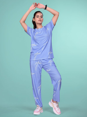 SAKARMAA Women Nightdress(Light Blue)